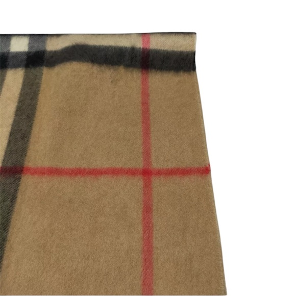 Auth Burberry Giant Check House Plaid Cashmere Scarf Stole Muffler Archive Beige - Picture 7 of 9
